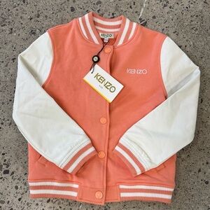 Kenzo Peach Elephant Varsity Jacket - Size 6A - NWT